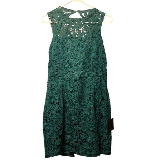 Lulu's green lace mini dress NWT size Large - Picture 1 of 7
